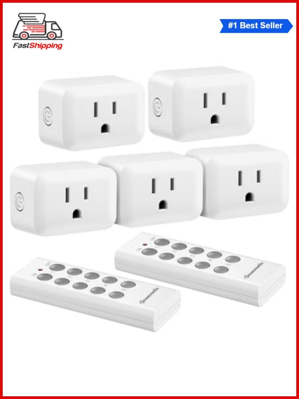 🎅 Wireless Remote Control Outlet Switch Kit 100FT Range 125V/15A/1875W Plug In